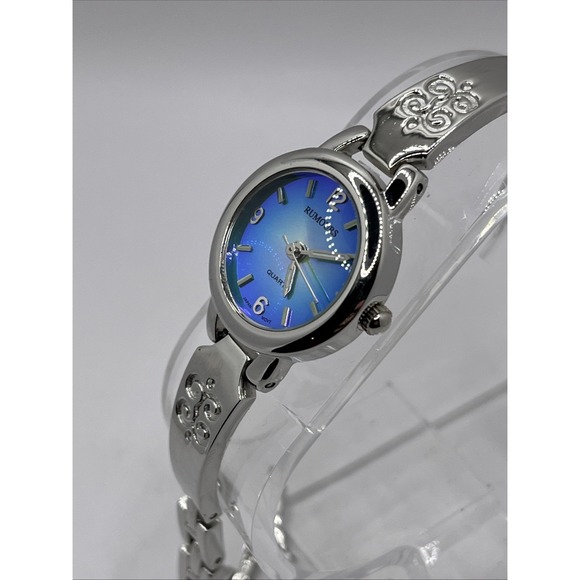 Rumours Women's Quartz Watch Blue/Green Dial Silver‎ Band- New Battery w/ Box - Picture 3 of 10